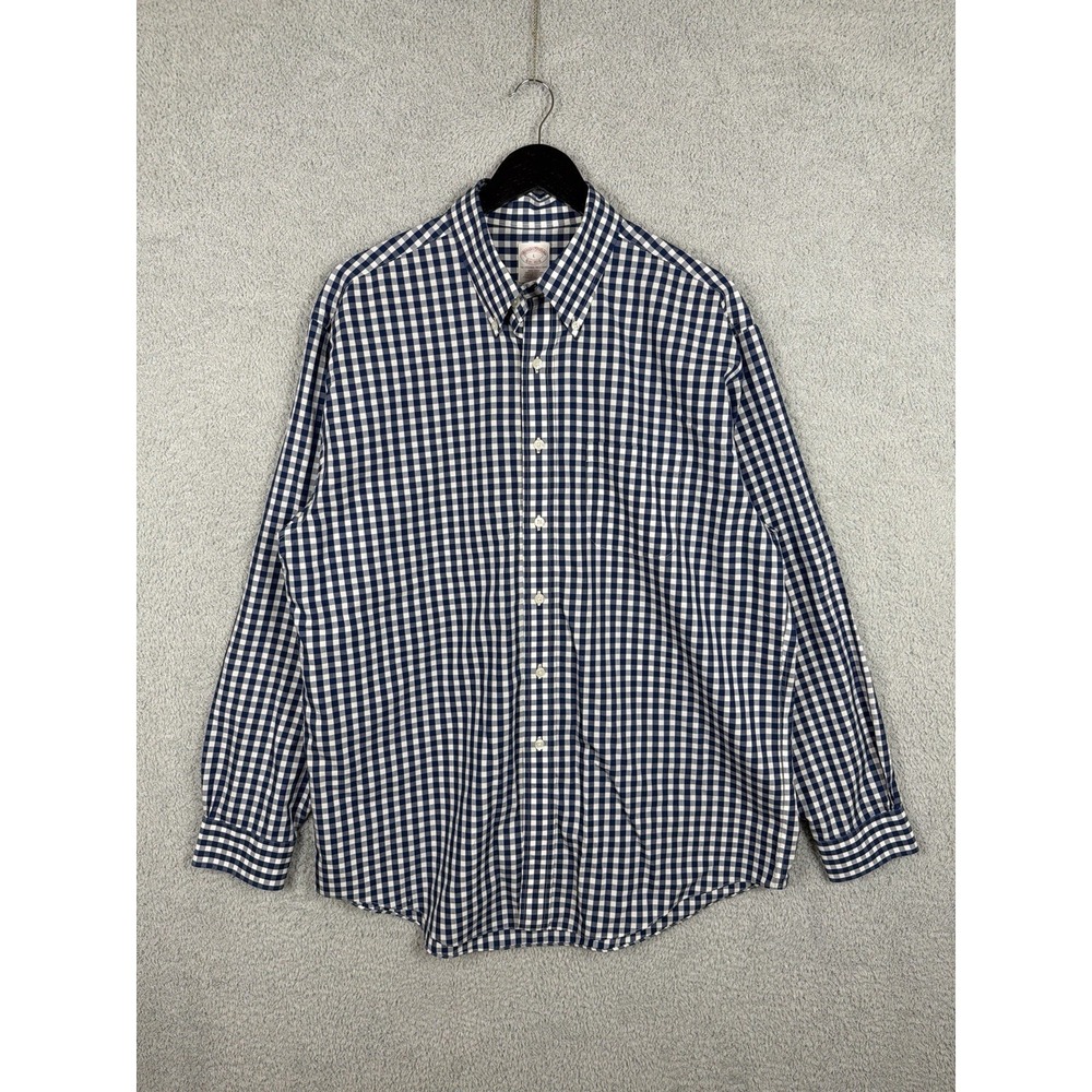 Brooks Brothers Shirt Mens Size L Oxford Blue Button Down‎ Long Sleeve Supima
